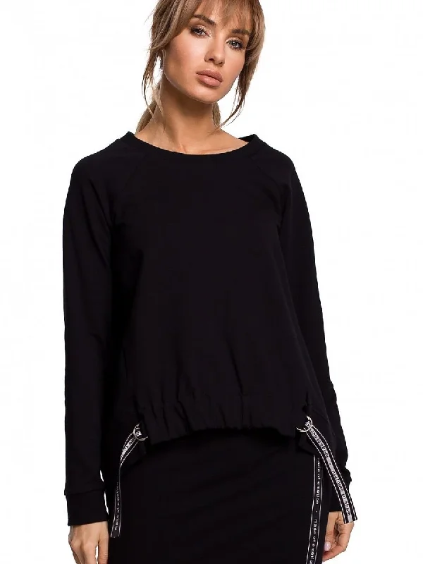 Sweatshirt Moe Hoodie with Mock Neck Collared Structured