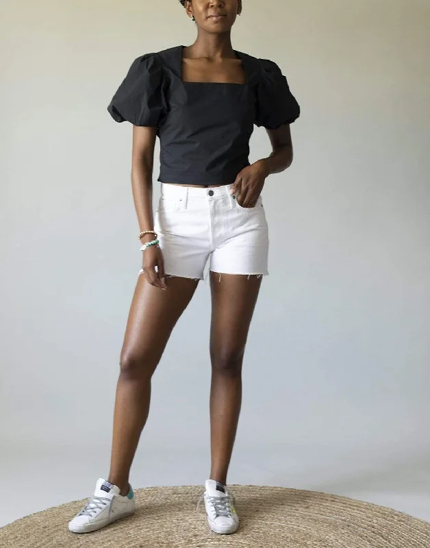 Noir Nina Cropped Blouse Classic White Blouse