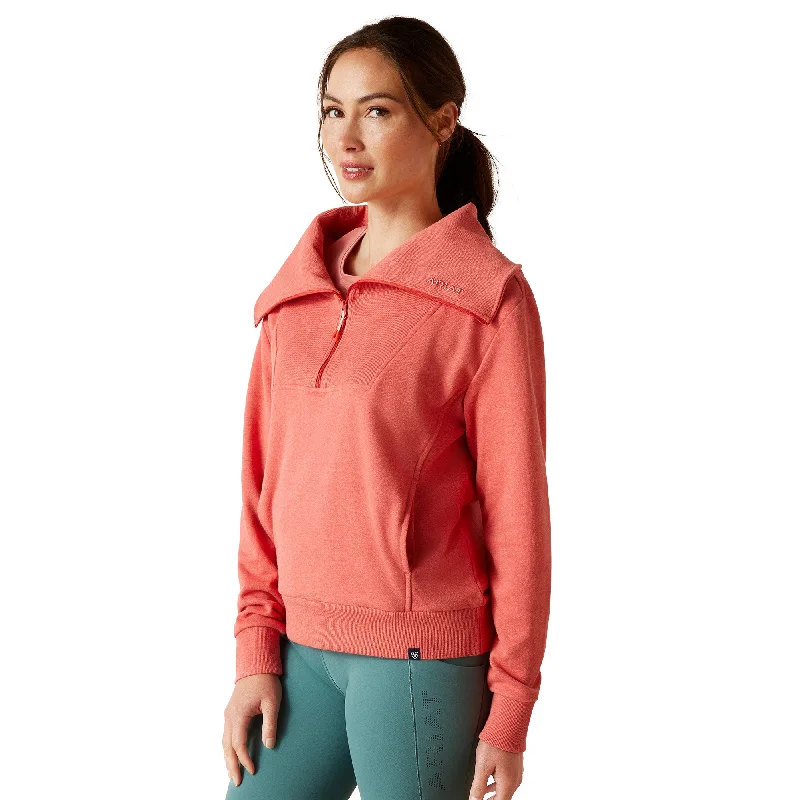 Fern 1/2 Zip Sweatshirt Hoodie with Button Placket Classic Preppy