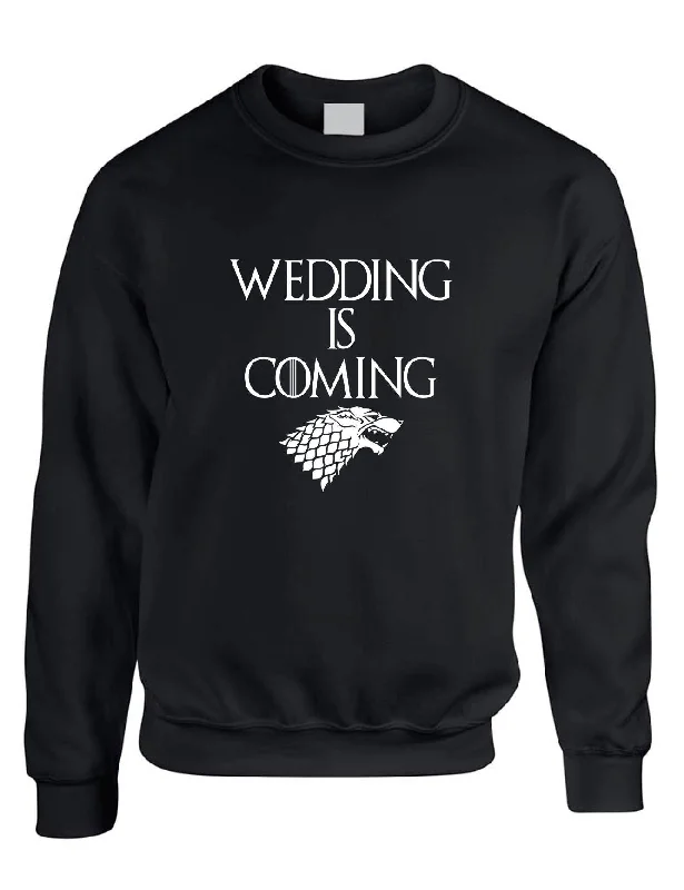 Adult Sweatshirt Wedding Is Coming Engagement Fans Gift Shower Top Hoodie with High-Low Hem Asymmetrical Trendy Adult Sweatshirt Wedding Is Coming Engagement Fans Gift Shower Top Hoodie with High-Low Hem Asymmetrical Trendy