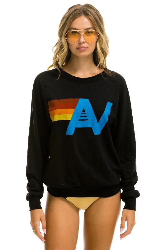 LOGO SWEATSHIRT - BLACK Hoodie with Hood Adjustable Protection
