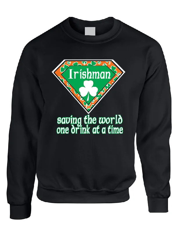Irishman saving the world st patricks women Sweatshirts Hoodie with Metallic Shiny Futuristic Irishman saving the world st patricks women Sweatshirts Hoodie with Metallic Shiny Futuristic