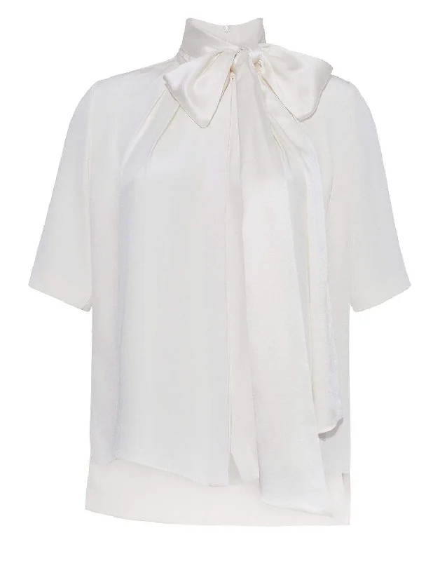 Pleat Neck Blouse Romantic Lace Blouse