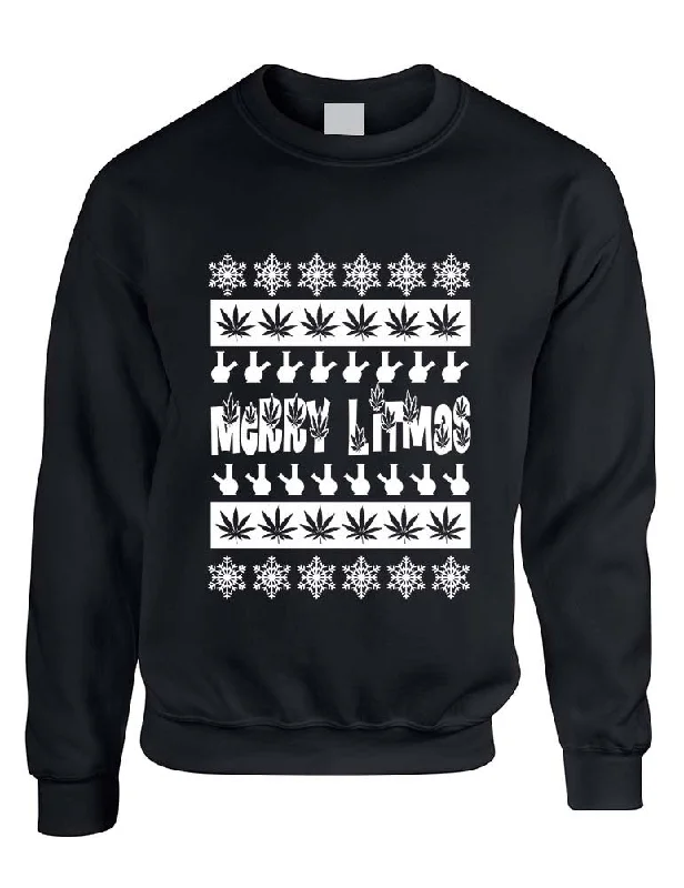 Merry Litmas bong woman sweatshirt Hoodie with Hem Patch Decorative Personalized