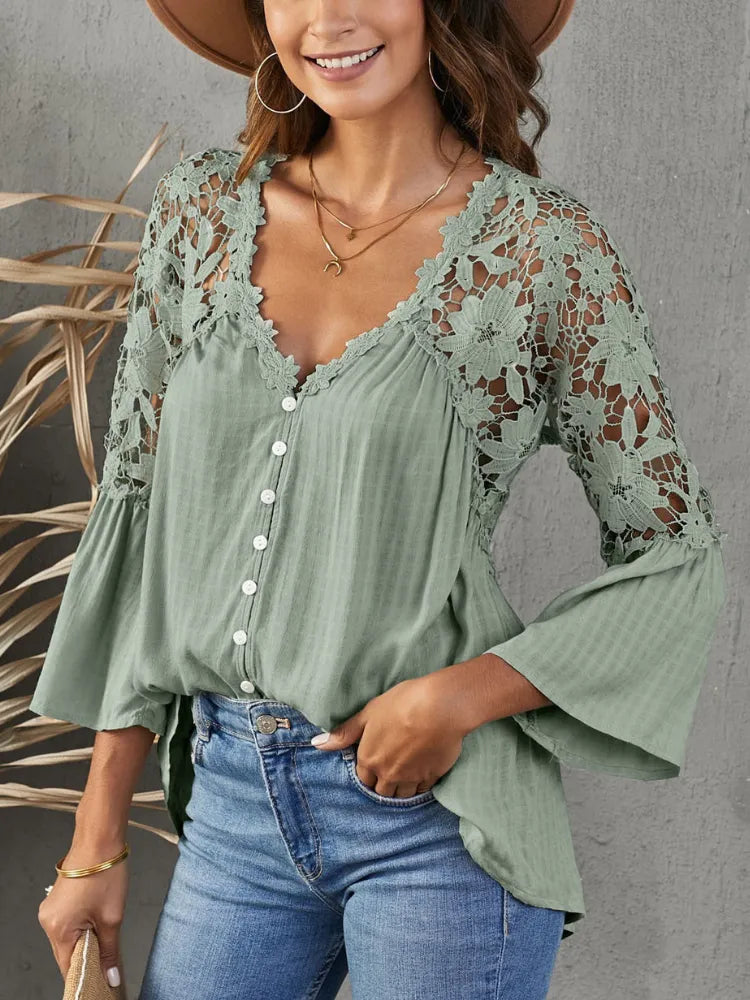 Wjczt Elegant summer Top female lace blouse women shirts white Women's shirts and Blouses tops Long sleeve hollow out lwoman blouse Feminine Tie Blouse Wjczt Elegant summer Top female lace blouse women shirts white Women's shirts and Blouses tops Long sleeve hollow out lwoman blouse Feminine Tie Blouse