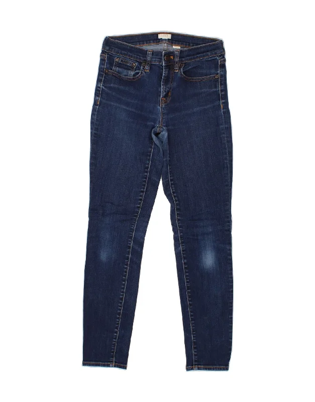 J. CREW Womens Skinny Jeans W24 L28 Navy Blue Cotton Classic Slim Fit Jeans