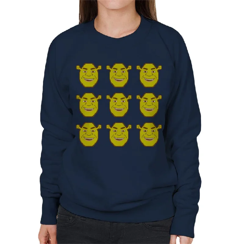 Shrek Character Heads Women's Sweatshirt Hoodie with Emblem Brand Identity
