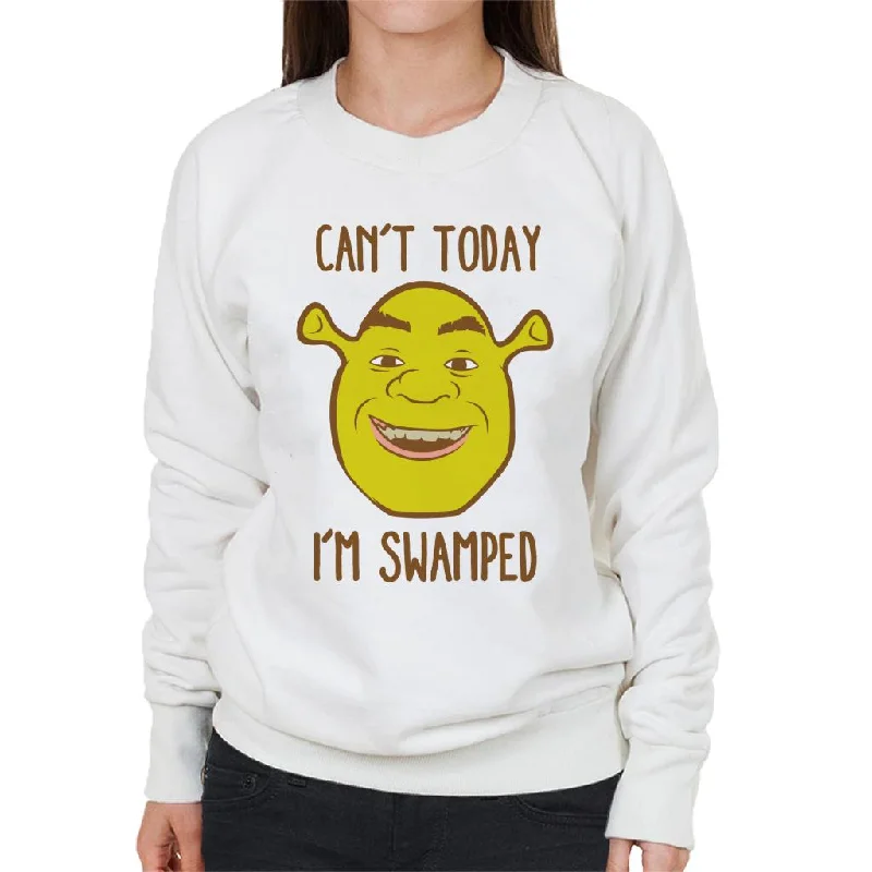 Shrek Cant Today Im Swamped Women's Sweatshirt Hoodie with Raw Hem Edgy Unfinished
