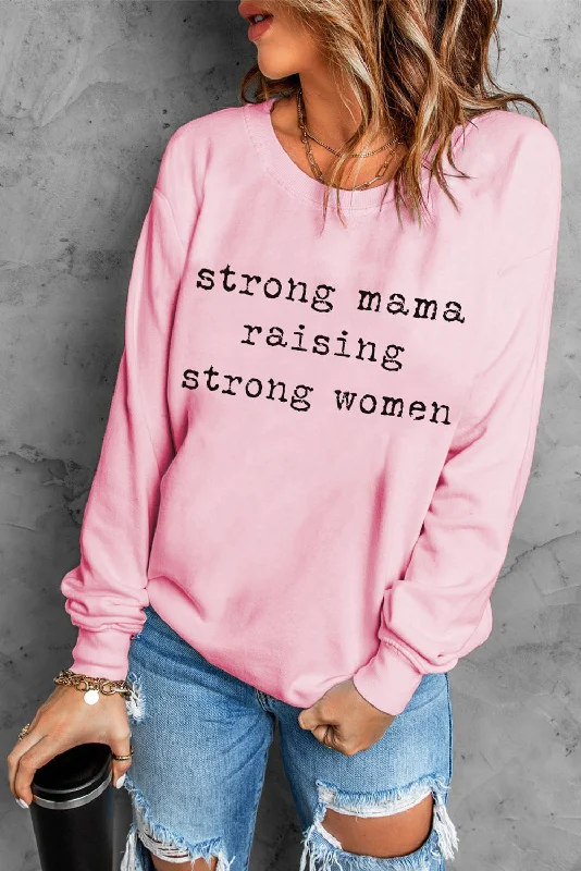 STRONG MAMA RAISING STRONG WOMEN Graphic Sweatshirt Hoodie with Hem Elastic Stretchable Comfortable STRONG MAMA RAISING STRONG WOMEN Graphic Sweatshirt Hoodie with Hem Elastic Stretchable Comfortable