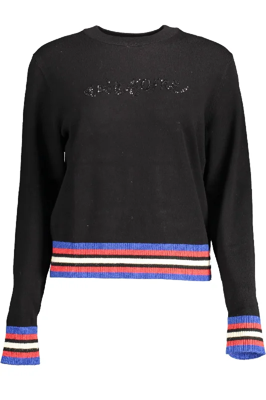 Desigual Enchanting Contrast Detail Women's Sweater Slim Fit Regular Fit Oversized