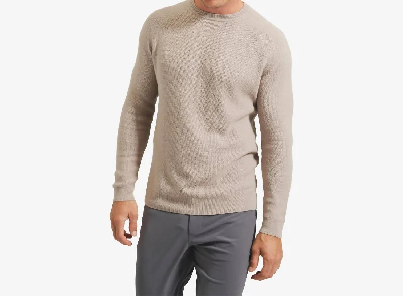 Cassady Crewneck Sweater In Vin Khak Hooded Sweater Collared Sweater Shawl Collar