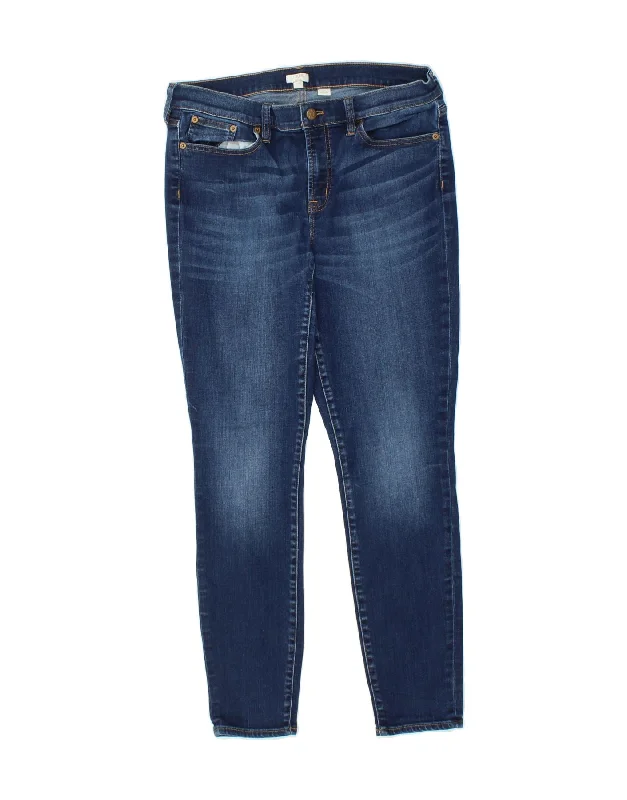J. CREW Womens Skinny Jeans W31 L30 Navy Blue Cotton Trendy Skinny Fit Jeans
