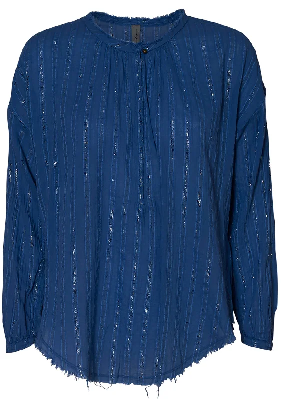 Poet Blouse Dusty Blue Classic Minimalist Blouse