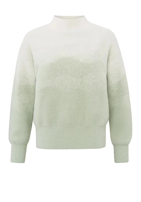 YAYA High Neck Gradient Print Sweater, Mineral Grey Casual Formal Business