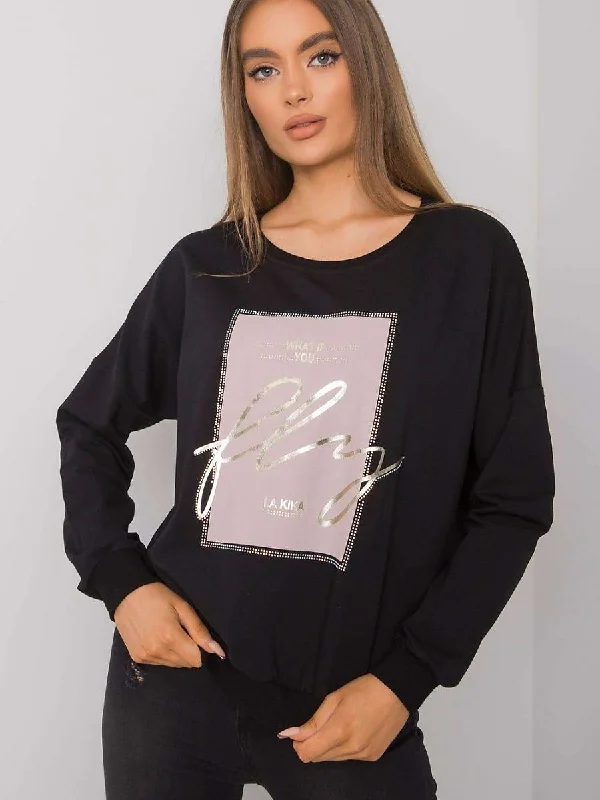 Sweatshirt Relevance Hoodie with Rhinestones Sparkly Elegant