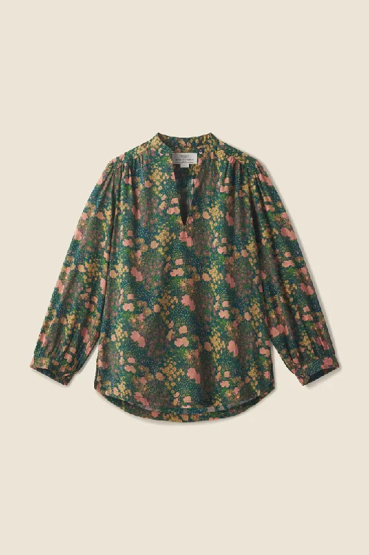 Trovata - Bailey Blouse in Woodbine Cluster Side Tie Blouse