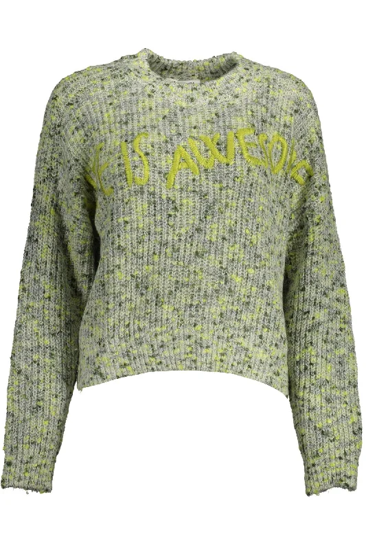 Desigual  Embroide Sweater with Contrasting Women's Accents Neon Metallic Matte