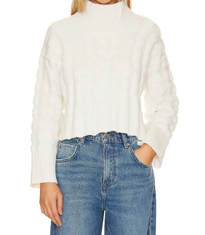 Soul Searcher Moc Sweater In Ivory Terry Blend Velvet Blend Canvas Blend