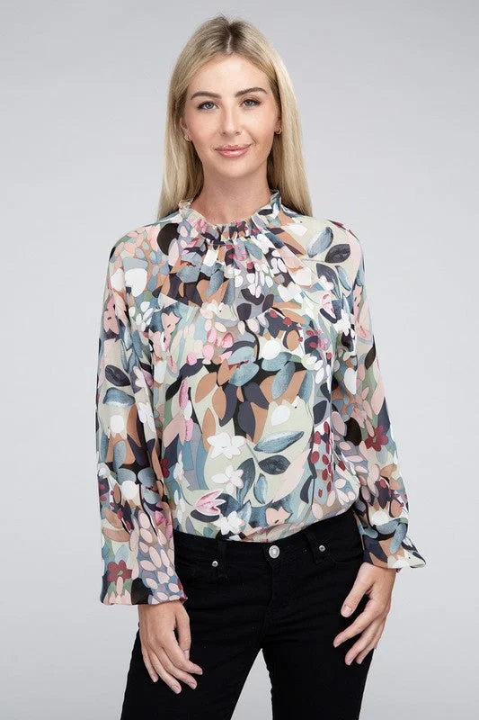 Chiffon Floral Blouse Flowy Bohemian Blouse