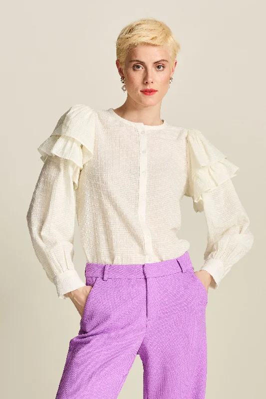 POM Blouse - Isla Blooming Ecru Classic White Blouse