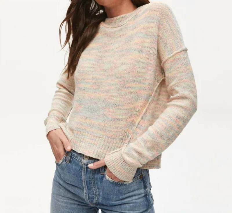 Richie Spacedye Sweater In Citrus Combo Graphic Sweater Embroidered Appliqued