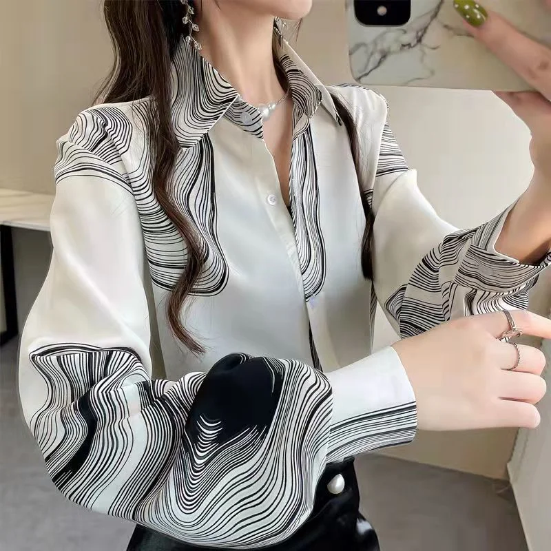 Wjczt Chiffon Blouse for Women Shirt with A Sense of Design Spring Summer Women Fashion Boho Top Women Korean Fashion Shirts Vintage Polka Blouse Wjczt Chiffon Blouse for Women Shirt with A Sense of Design Spring Summer Women Fashion Boho Top Women Korean Fashion Shirts Vintage Polka Blouse