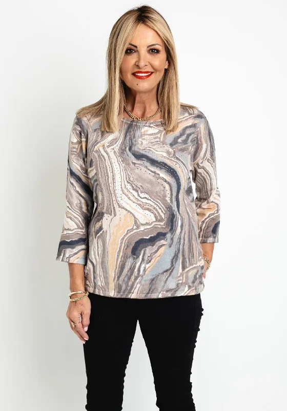 Natalia Collection Rhinestone Swirl Print Sweater, Multi Boxy Sweater Fitted Sweater A-Line Natalia Collection Rhinestone Swirl Print Sweater, Multi Boxy Sweater Fitted Sweater A-Line