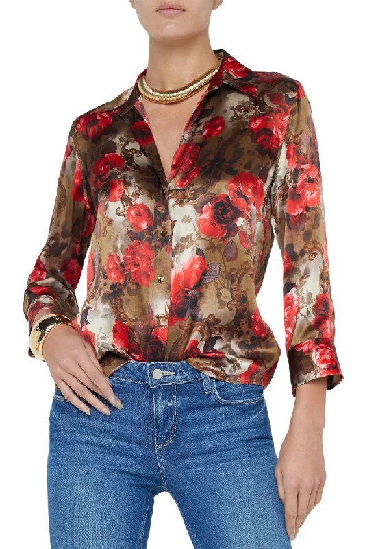 Dani Silk Blouse Bell Sleeve Blouse