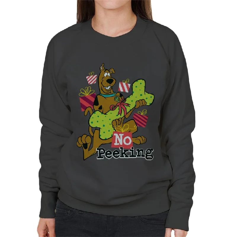 Scooby Doo Christmas No Peeking Women's Sweatshirt Hoodie with Monochrome Minimalist Simple Scooby Doo Christmas No Peeking Women's Sweatshirt Hoodie with Monochrome Minimalist Simple