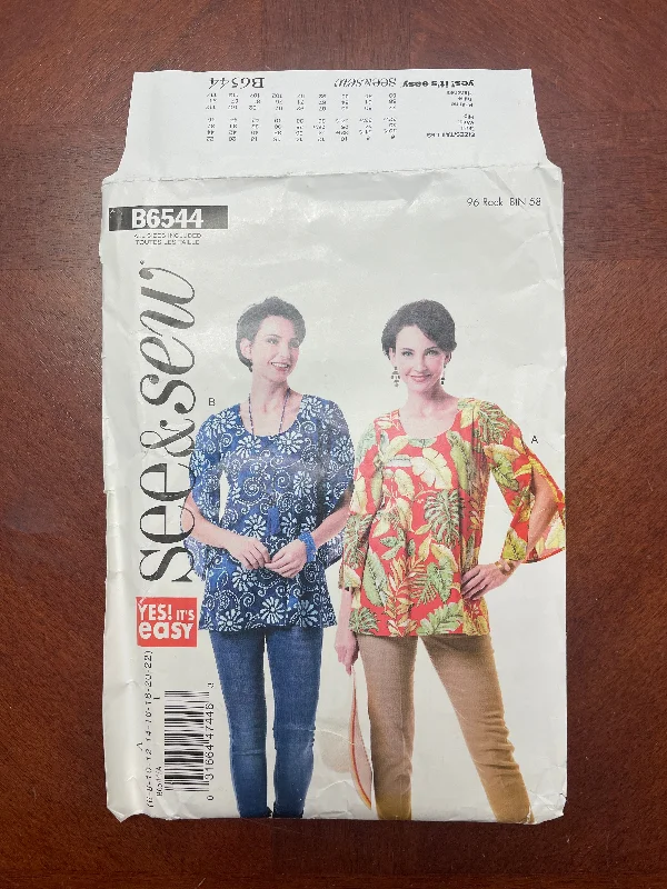 2018 See & Sew 6544 Sewing Pattern - Blouses FACTORY FOLDED Sleeveless Summer Blouse