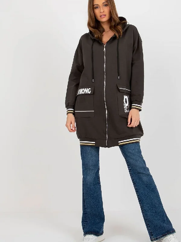 Sweatshirt Relevance Hoodie with Drawstring Waist Adjustable Fitted