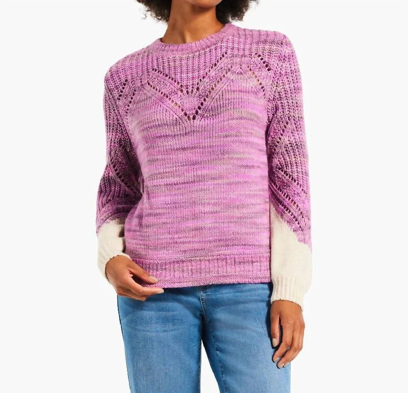 Winter Warmth Sweater In Pink Multi Spandex Blend Rayon Blend Denim Blend