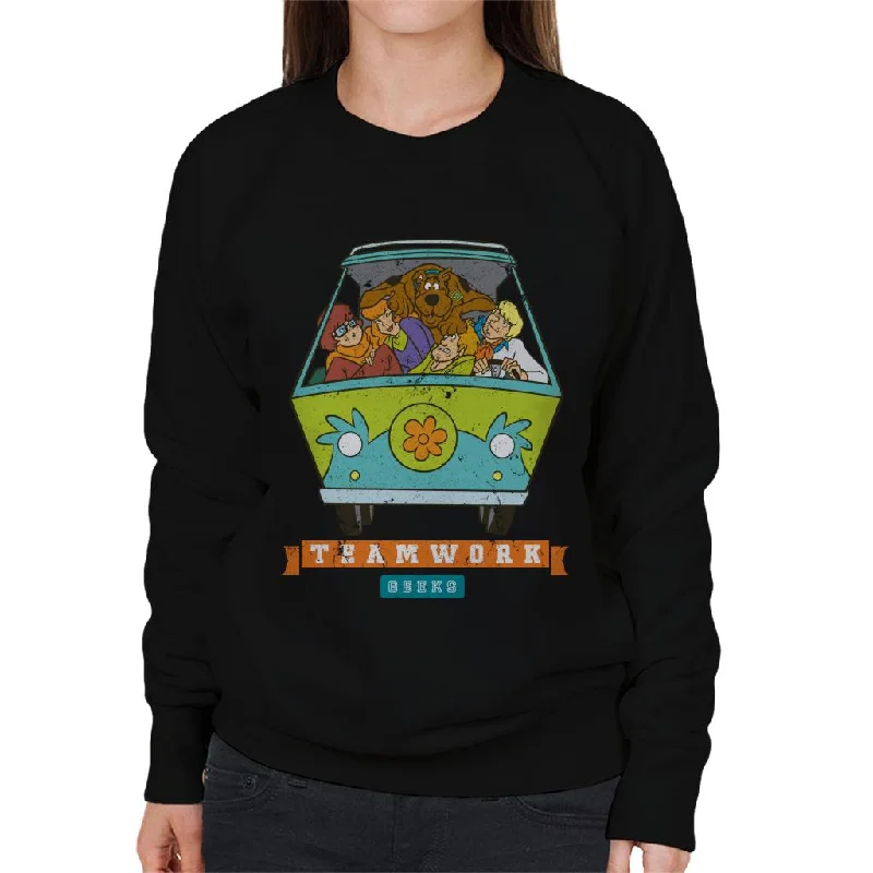 Scooby Doo Sports Teamwork Geeks Women's Sweatshirt Hoodie with Hem Detail Decorative Unique Scooby Doo Sports Teamwork Geeks Women's Sweatshirt Hoodie with Hem Detail Decorative Unique
