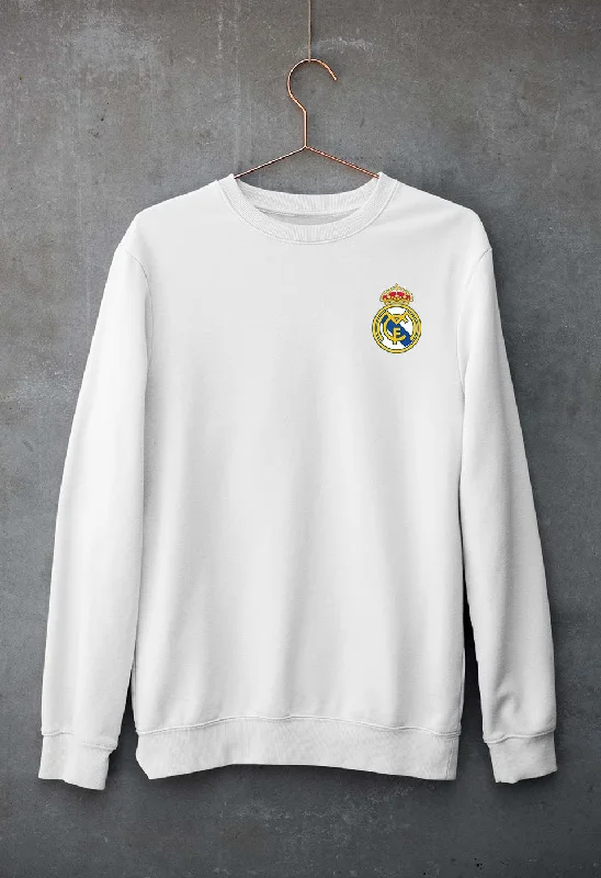 Real Madrid Logo Unisex Sweatshirt for Men/Women Hoodie with Full-Zip Functional Layering Real Madrid Logo Unisex Sweatshirt for Men/Women Hoodie with Full-Zip Functional Layering