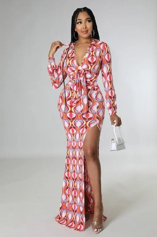 S40865H - VENECHIA TIE BLOUSE&SLIT SKIRT(4PC) Versatile Layering Blouse