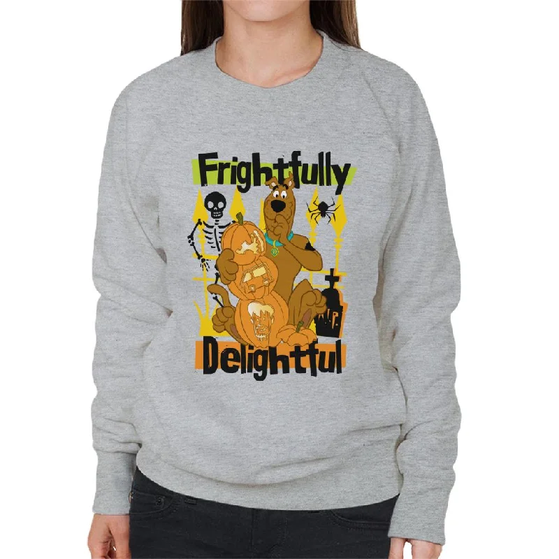 Scooby Doo Halloween Frightfully Delightful Women's Sweatshirt Hoodie with Rhinestones Sparkly Elegant Scooby Doo Halloween Frightfully Delightful Women's Sweatshirt Hoodie with Rhinestones Sparkly Elegant