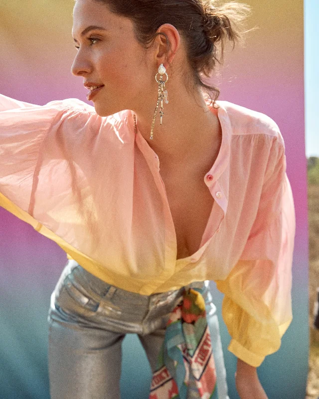 POM Blouse - Faded Blooming Pink Classic Minimalist Blouse