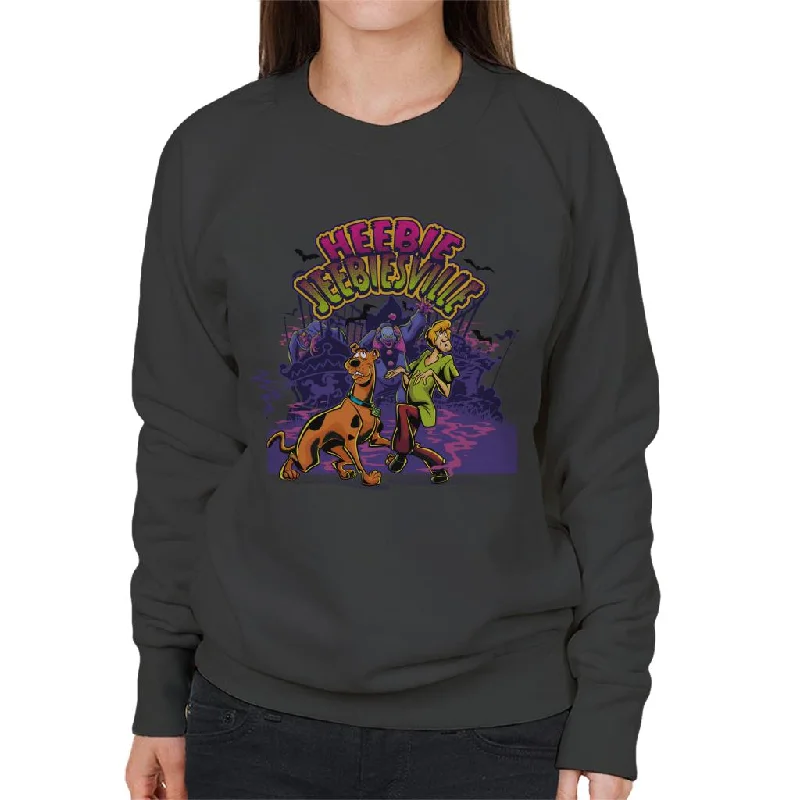 Scooby Doo Halloween Heebie Jeebiesville Women's Sweatshirt Hoodie with Ribbed Cuffs Snug Fit Comfort