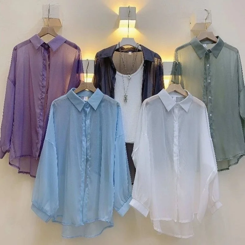 Wjczt Chiffon Blouse Sexy Beach Tops Women 2022 Summer Shirts for Women White Shirt for Women Transparent Blouse Buttoned Shirts Bell Sleeve Blouse Wjczt Chiffon Blouse Sexy Beach Tops Women 2022 Summer Shirts for Women White Shirt for Women Transparent Blouse Buttoned Shirts Bell Sleeve Blouse