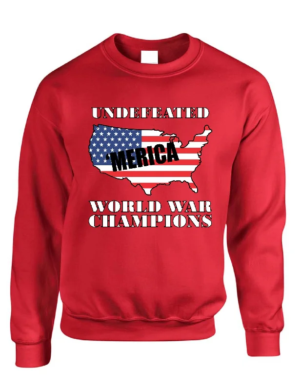 Adult Sweatshirt Undefeated World War Champions Love USA Hoodie with Raglan Sleeves Sporty Comfortable Adult Sweatshirt Undefeated World War Champions Love USA Hoodie with Raglan Sleeves Sporty Comfortable
