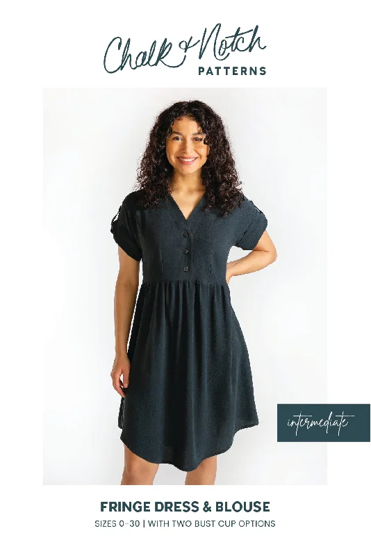 Fringe Dress and Blouse - Sewing Pattern | Chalk and Notch Patterns Boho Chic Blouse Fringe Dress and Blouse - Sewing Pattern | Chalk and Notch Patterns Boho Chic Blouse