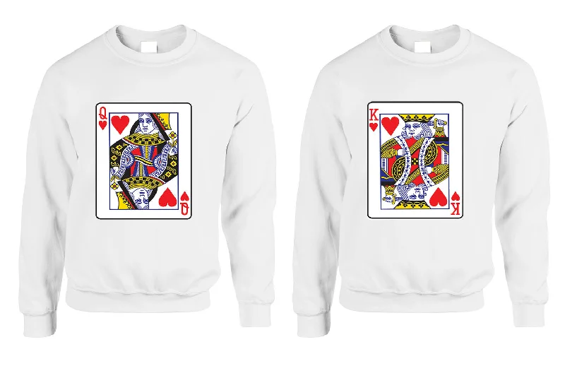 King and Queen matching couples sweatshirt Valentines day Hoodie Dress Longline Feminine