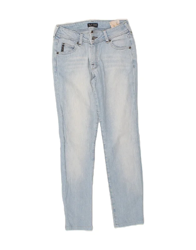 ARMANI Womens Skinny Jeans W25 L29 Blue Cotton Stylish Slim Fit Denim