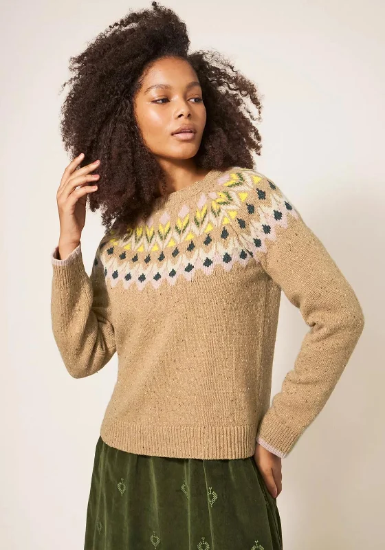 White Stuff Flora Fairisle Jumper, Natural Multi Casual Formal Business