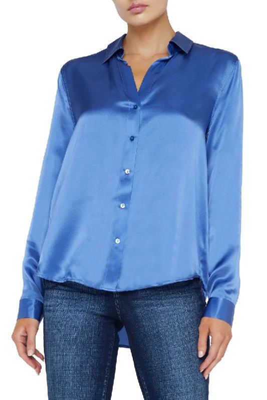 Tyler Silk Blouse Sheer Mesh Blouse
