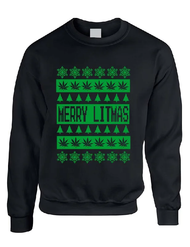 Merry Litmass green womens sweatshirt Graphic Hoodie Design Print