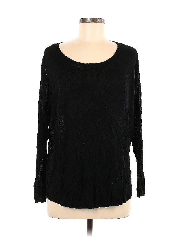 Pullover Sweater Solid Print Embellished