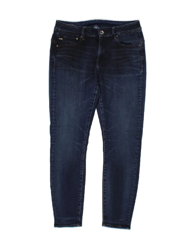 G-STAR Womens Skinny Jeans W32 L30 Navy Blue Cotton Stylish High-Waisted Denim