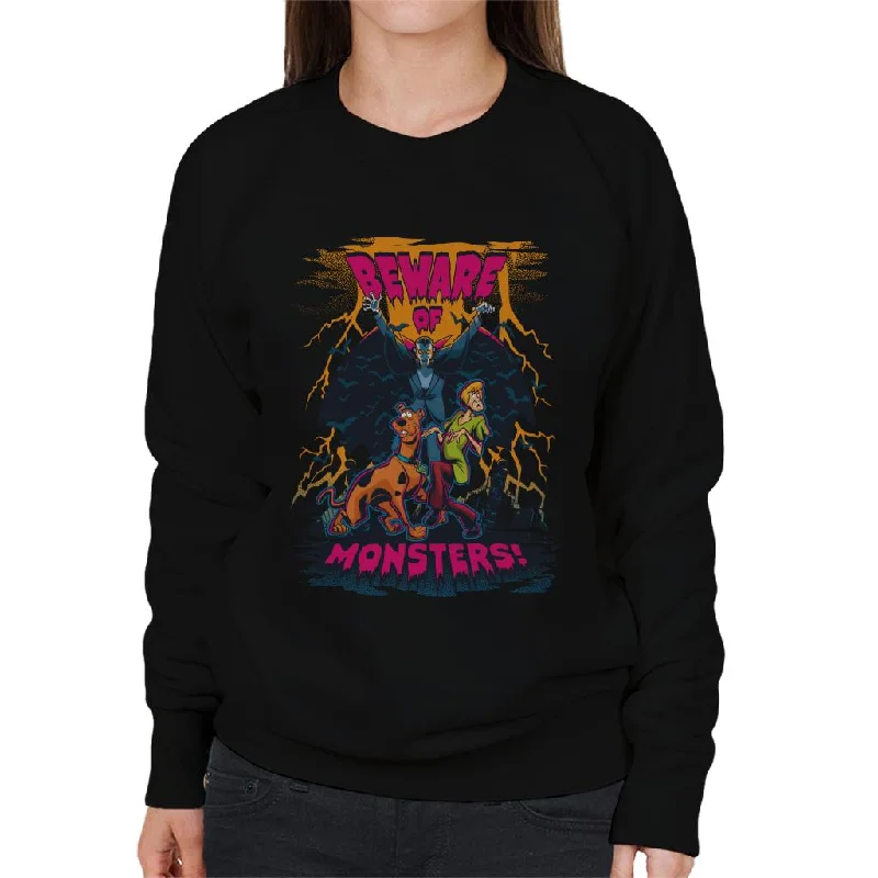 Scooby Doo Halloween Beware Of Monsters Women's Sweatshirt Hoodie with Monochrome Minimalist Simple Scooby Doo Halloween Beware Of Monsters Women's Sweatshirt Hoodie with Monochrome Minimalist Simple