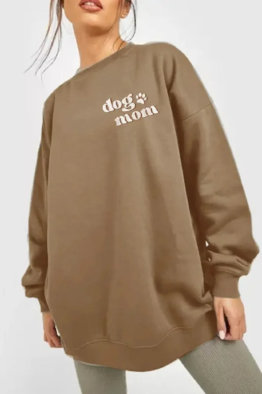 Simply Love Full Size Round Neck Dropped Shoulder DOG MOM Graphic Sweatshirt Hoodie with Hem Drawcord Adjustable Customizable Simply Love Full Size Round Neck Dropped Shoulder DOG MOM Graphic Sweatshirt Hoodie with Hem Drawcord Adjustable Customizable